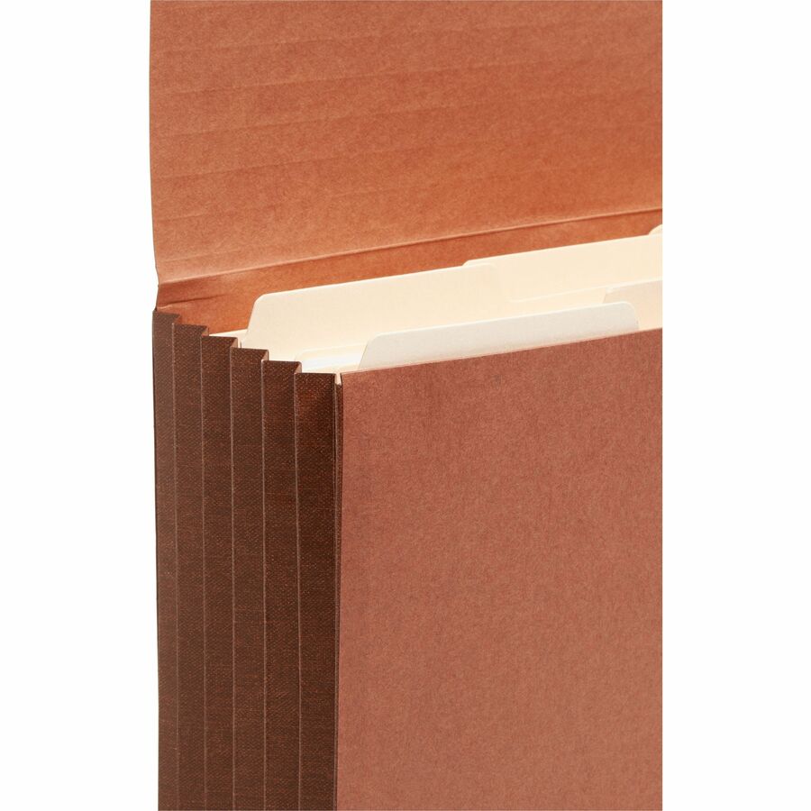 Redrope End Tab Wallets, 5.25" Expansion, 1 Section, Elastic Cord Closure, Straight Tabs, Letter Size, Redrope, 10/Box