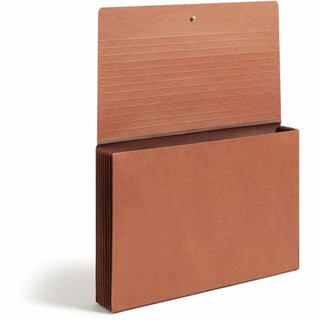 TUFF Expanding Wallets, 7" Expansion, 1 Section, Elastic Cord Closure, Legal Size, Redrope