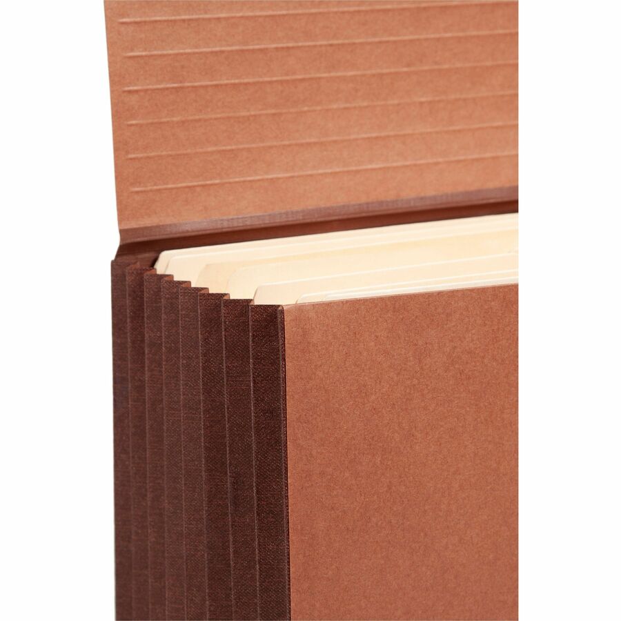 TUFF Expanding Wallets, 7" Expansion, 1 Section, Elastic Cord Closure, Legal Size, Redrope