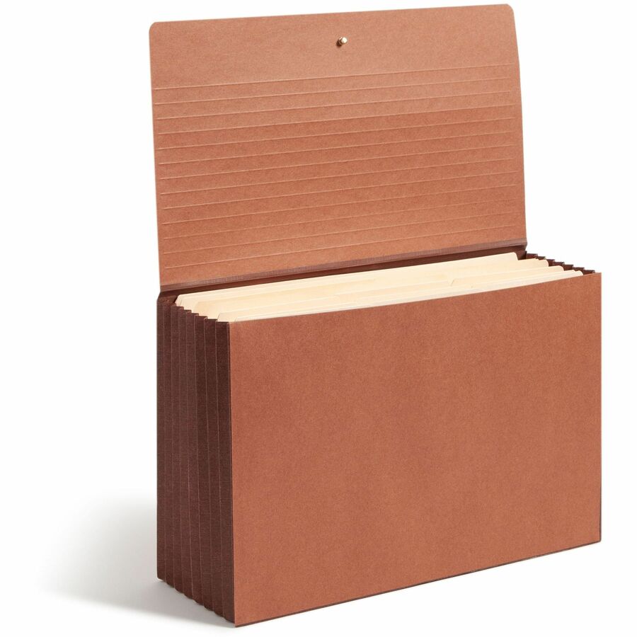TUFF Expanding Wallets, 7" Expansion, 1 Section, Elastic Cord Closure, Legal Size, Redrope
