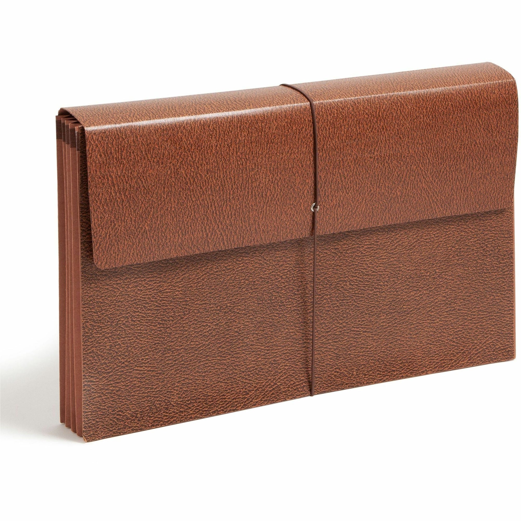 Classic Expanding Wallets, 3.5" Expansion, 1 Section, Elastic Cord Closure, Legal Size, Redrope