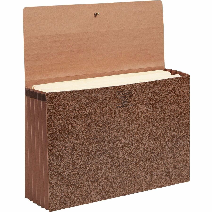 Classic Expanding Wallets, 5.25" Expansion, 1 Section, Elastic Cord Closure, Legal Size, Redrope, 10/Box