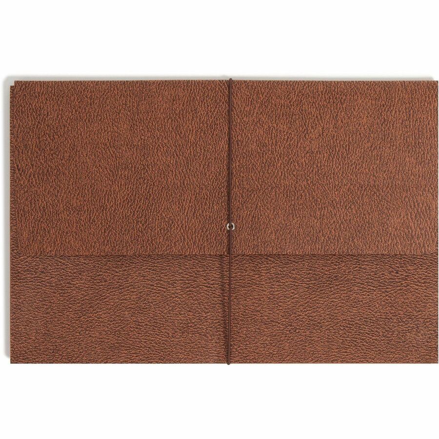 Classic Expanding Wallets, 5.25" Expansion, 1 Section, Elastic Cord Closure, Legal Size, Redrope, 10/Box