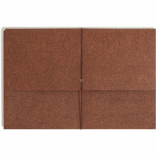 Classic Expanding Wallets, 5.25" Expansion, 1 Section, Elastic Cord Closure, Legal Size, Redrope, 10/Box