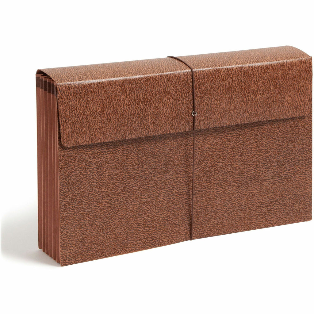Classic Expanding Wallets, 5.25" Expansion, 1 Section, Elastic Cord Closure, Legal Size, Redrope, 10/Box