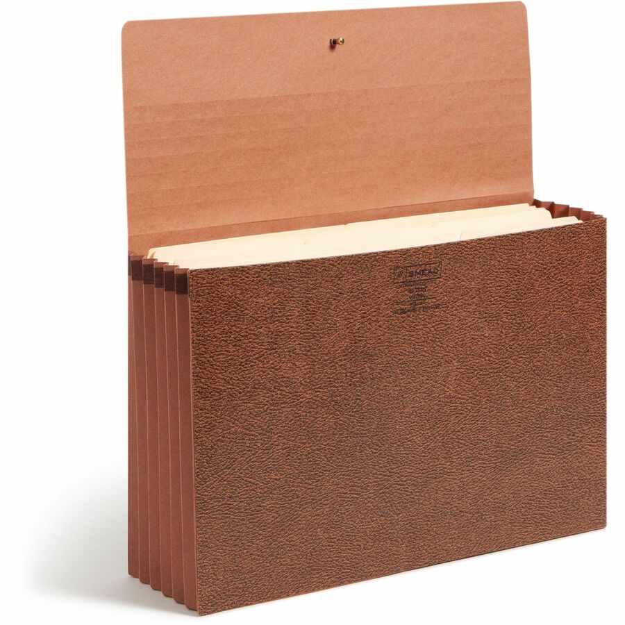 Classic Expanding Wallets, 5.25" Expansion, 1 Section, Elastic Cord Closure, Legal Size, Redrope, 10/Box