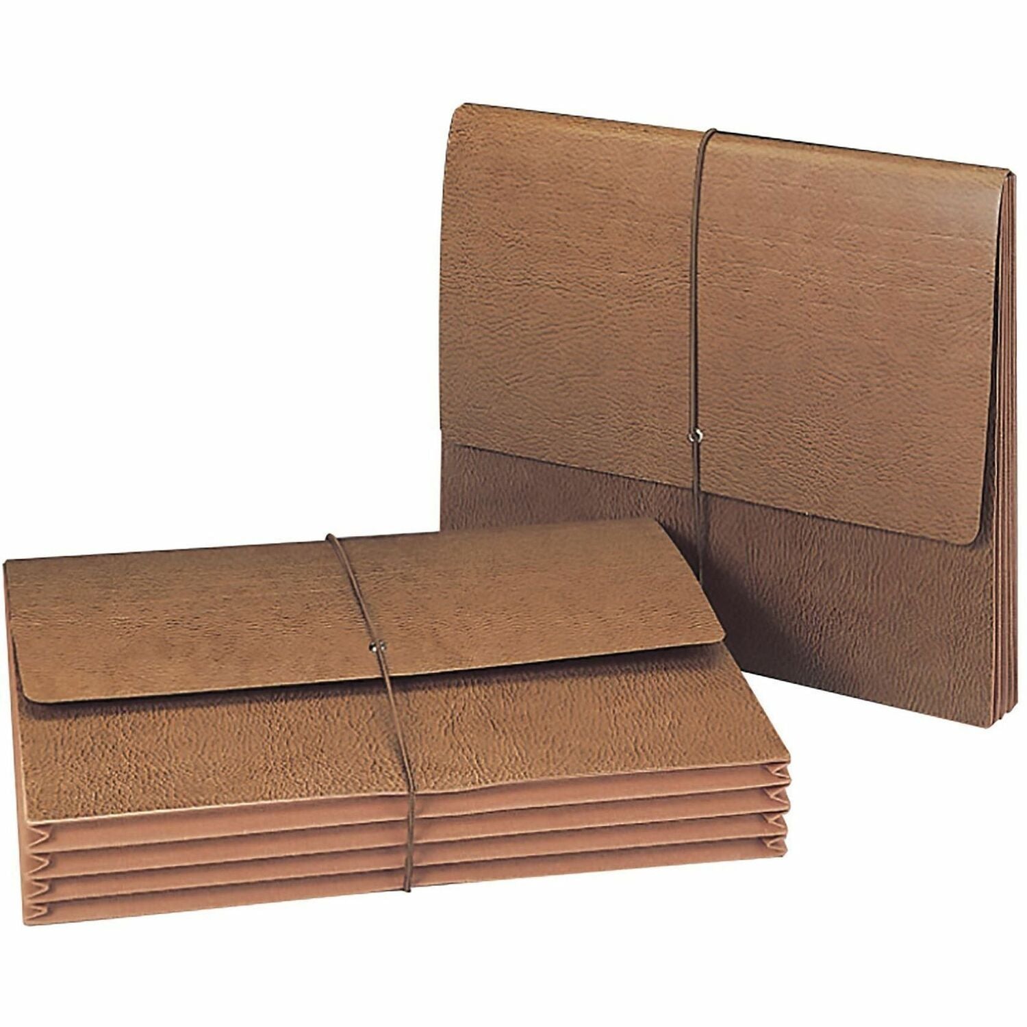 Classic Expanding Wallets with Tear-Resistant Gussets, 3.5" Expansion, 1 Section, Elastic Cord Closure, Letter Size, Redrope