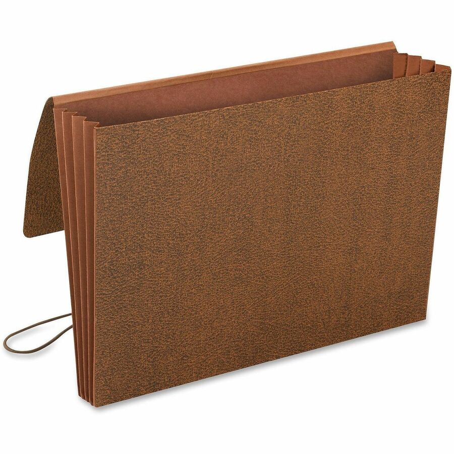 Classic Expanding Wallets with Tear-Resistant Gussets, 3.5" Expansion, 1 Section, Elastic Cord Closure, Legal Size, Redrope