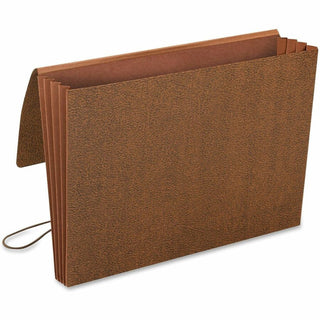 Classic Expanding Wallets with Tear-Resistant Gussets, 3.5" Expansion, 1 Section, Elastic Cord Closure, Legal Size, Redrope