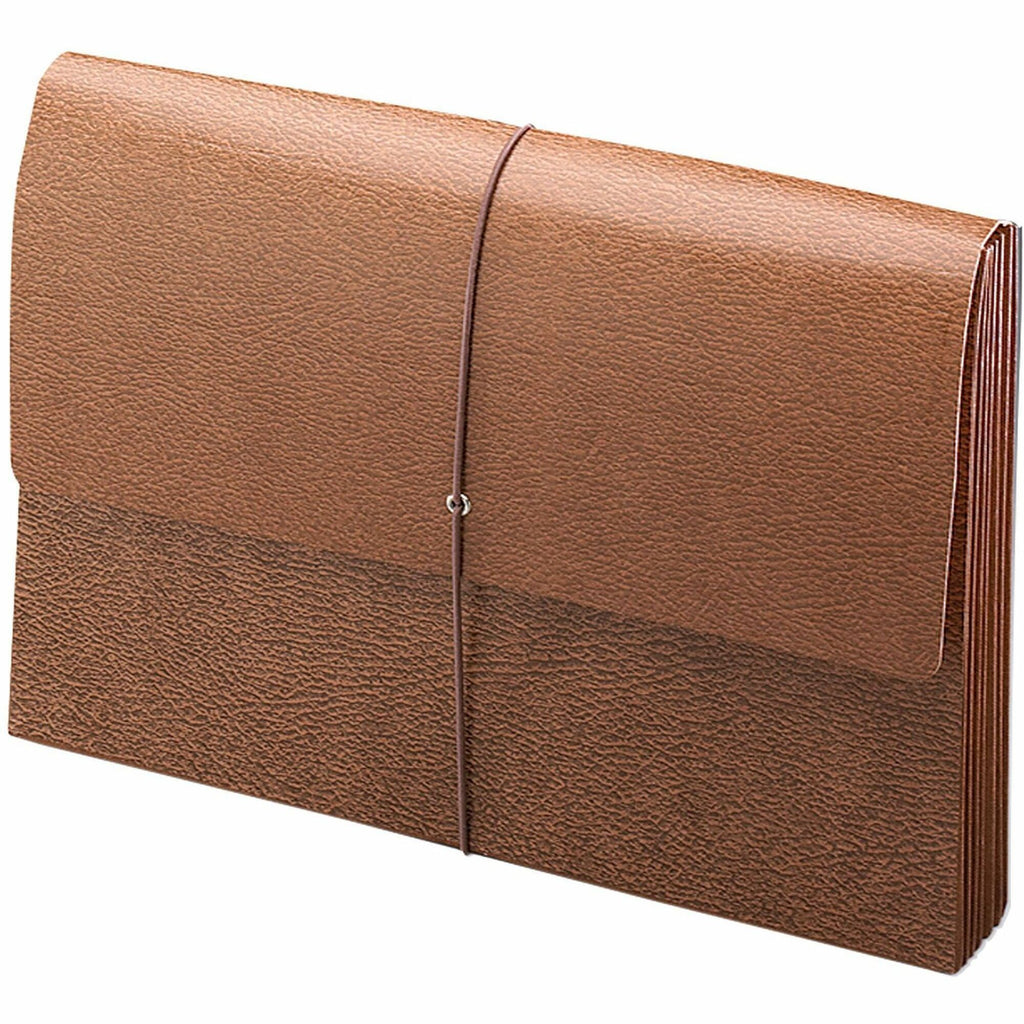 Classic Expanding Wallets with Tear-Resistant Gussets, 3.5" Expansion, 1 Section, Elastic Cord Closure, Legal Size, Redrope