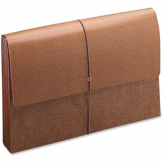 Classic Expanding Wallets with Tear-Resistant Gussets, 3.5" Expansion, 1 Section, Elastic Cord Closure, Legal Size, Redrope