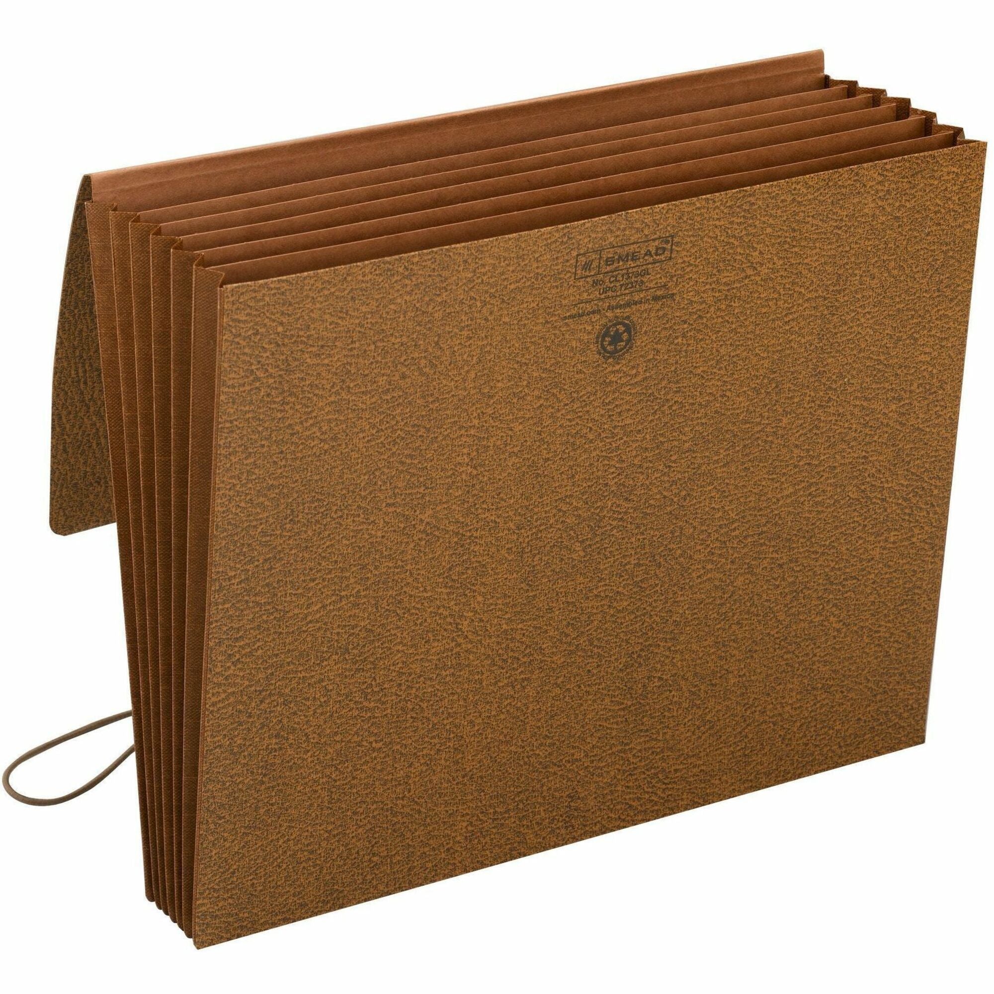 Classic Expanding Partition Wallet with Tyvek-Lined Gusset and Elastic Cord, 5.25" Expansion, 6 Section, Letter Size, Redrope