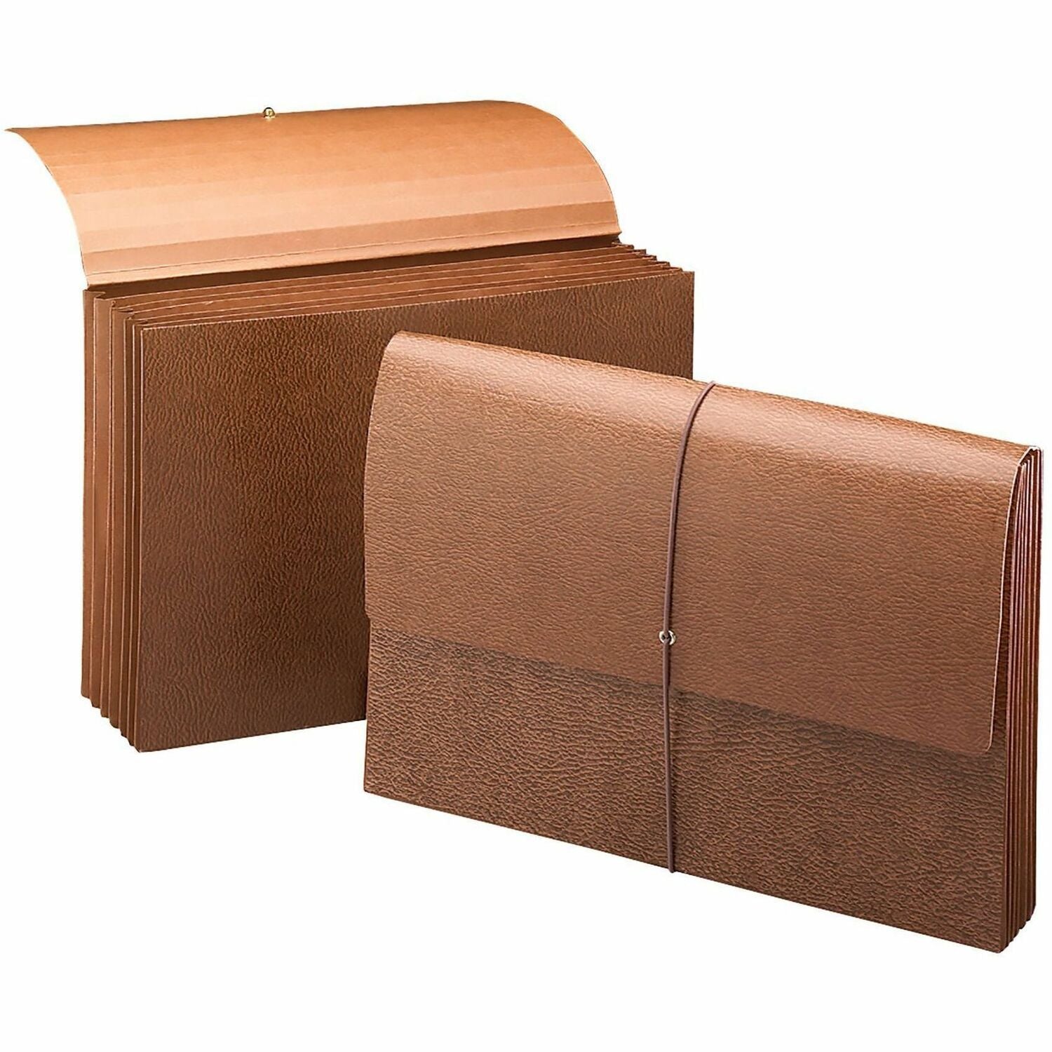Classic Expanding Partition Wallet with Tyvek-Lined Gusset and Elastic Cord, 5.25" Expansion, 6 Section, Legal Size, Redrope