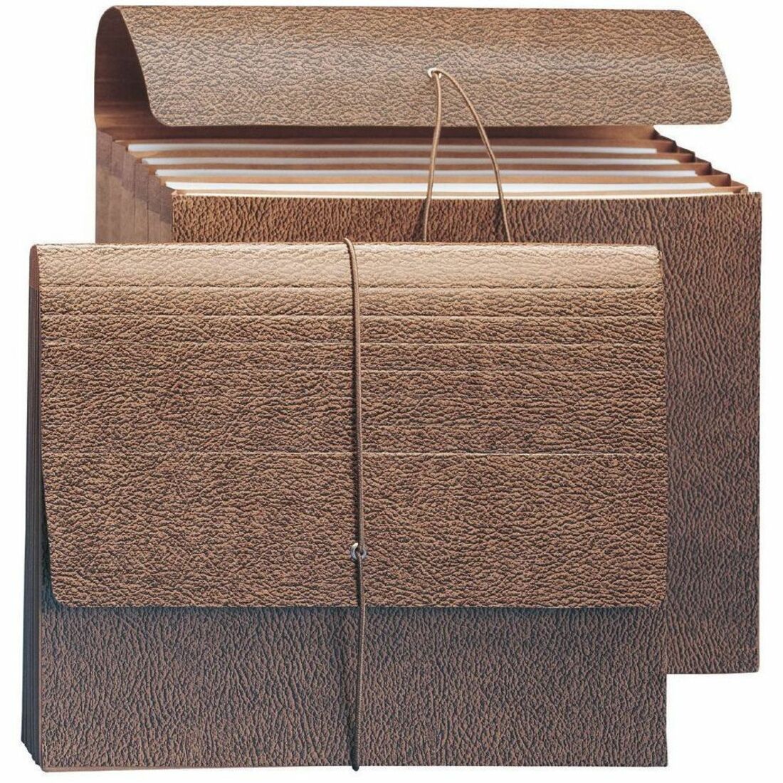 Classic 5.25" Expansion Partition Wallet with Tyvek Gusset Top and Elastic Cord, 6 Sections, Letter Size, Redrope, 10/Box
