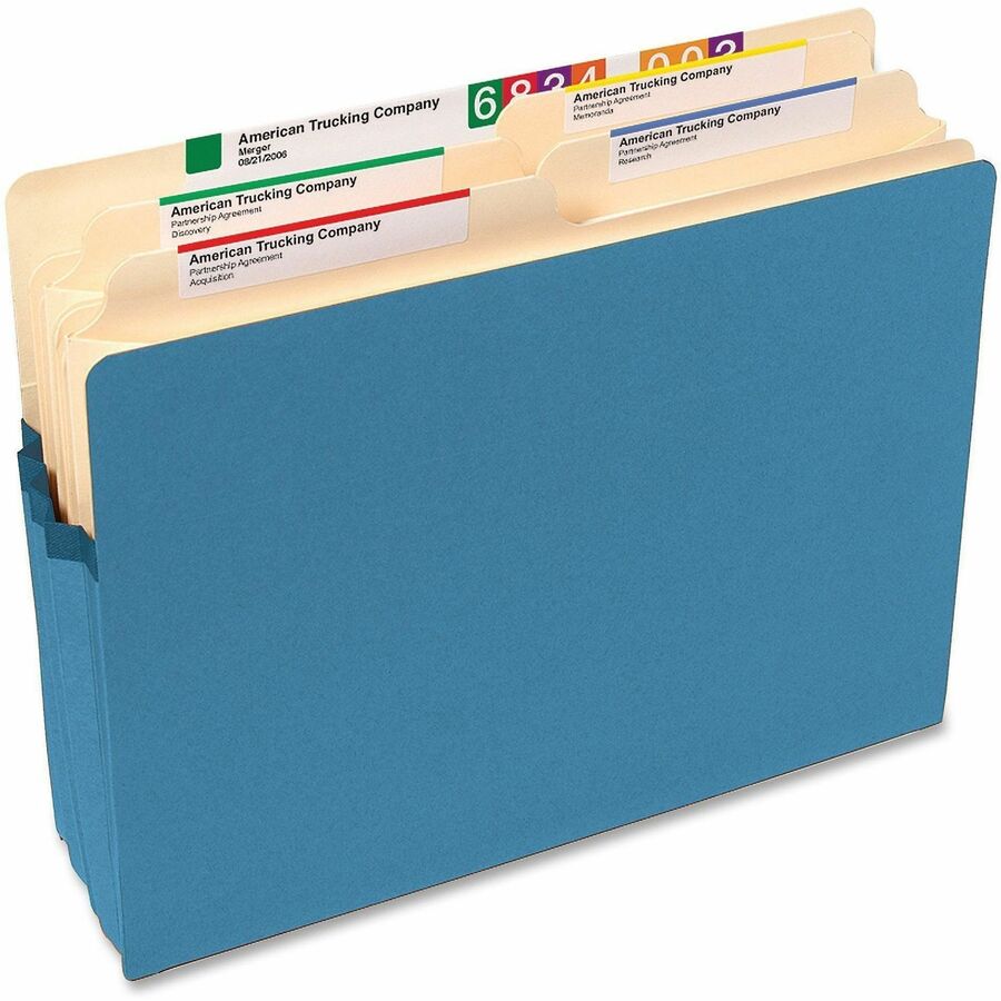 Colored File Pockets, 1.75" Expansion, Letter Size, Blue
