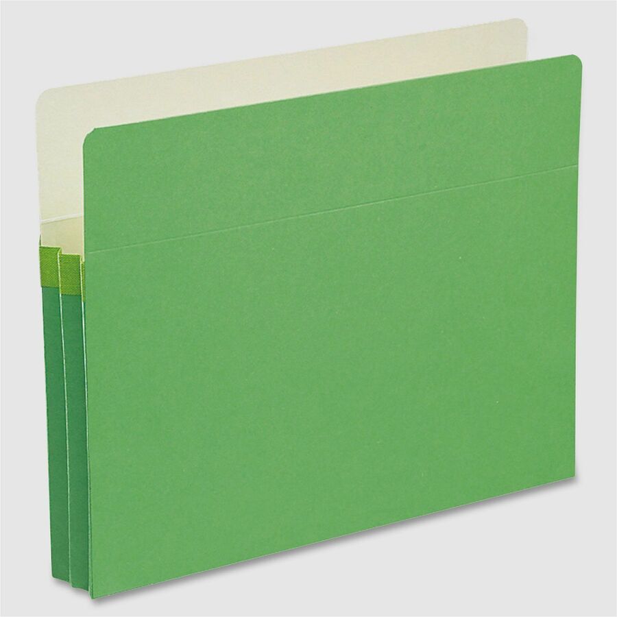 Colored File Pockets, 1.75" Expansion, Letter Size, Green