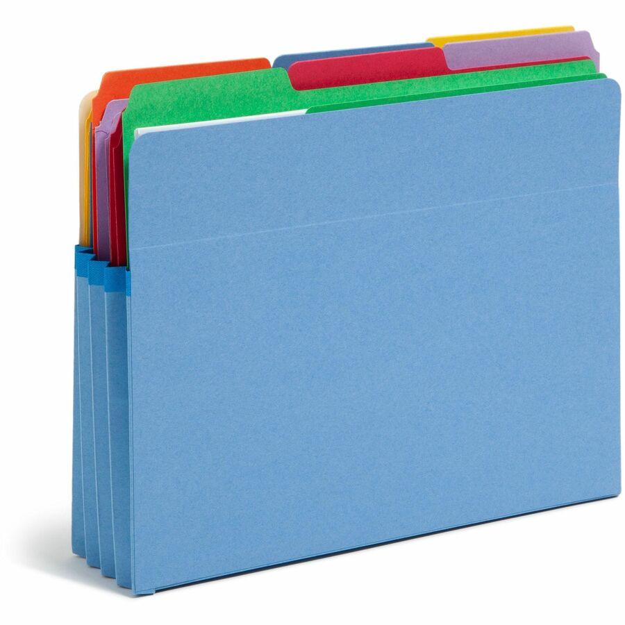Colored File Pockets, 3.5" Expansion, Letter Size, Blue