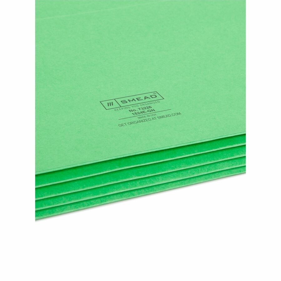 Colored File Pockets, 3.5" Expansion, Letter Size, Green