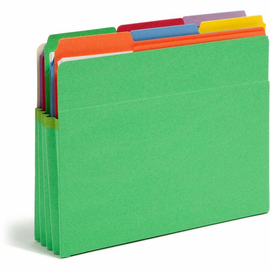 Colored File Pockets, 3.5" Expansion, Letter Size, Green
