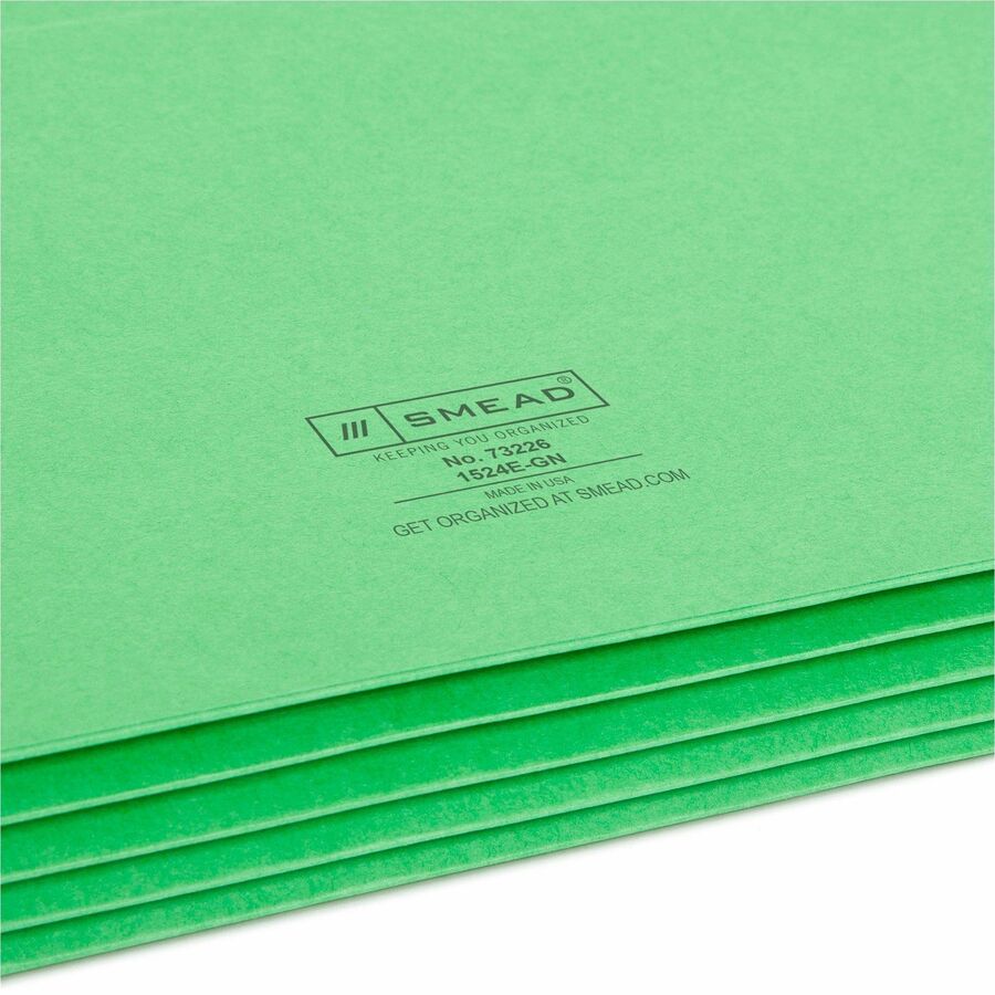 Colored File Pockets, 3.5" Expansion, Letter Size, Green