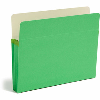 Colored File Pockets, 3.5" Expansion, Letter Size, Green