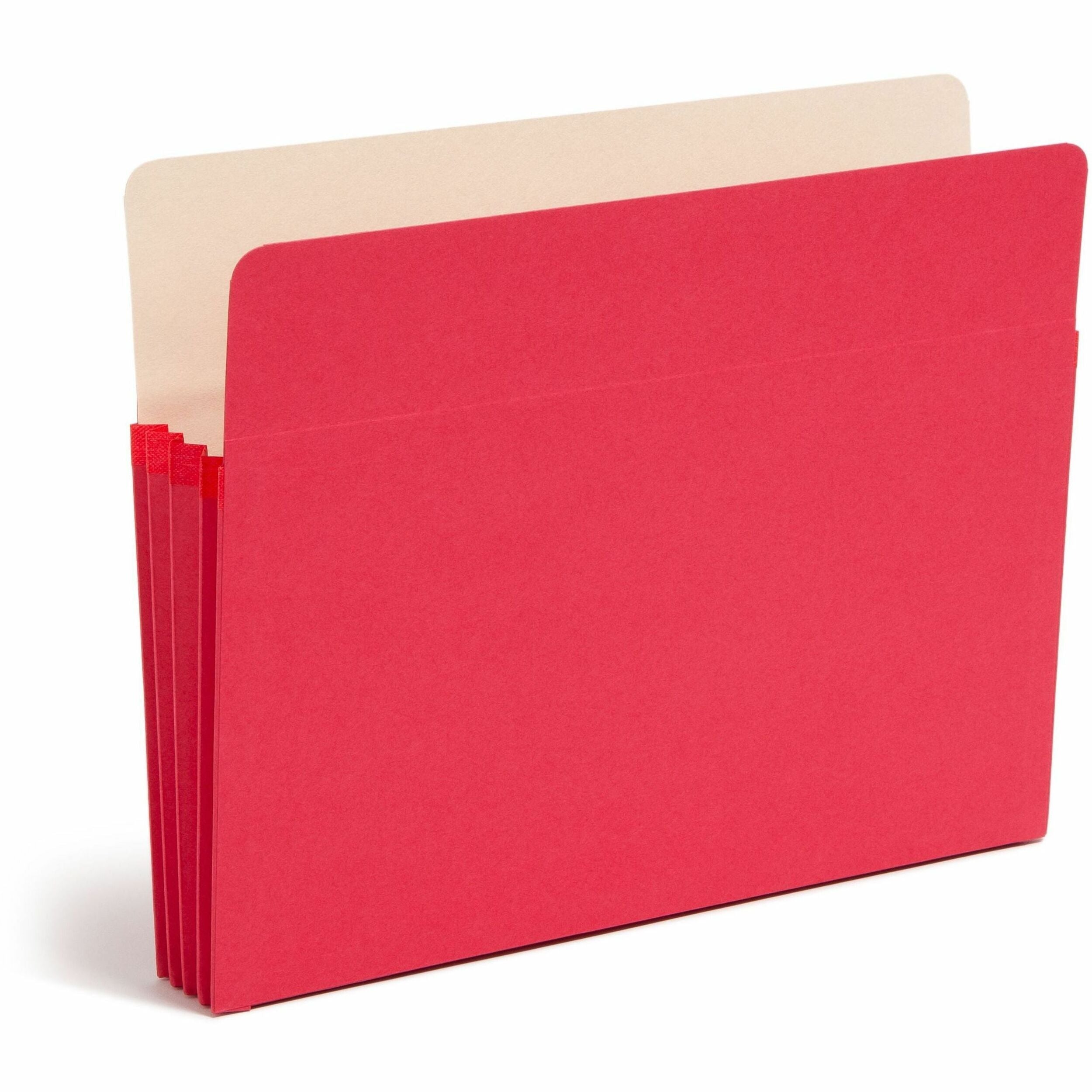 Colored File Pockets, 3.5" Expansion, Letter Size, Red