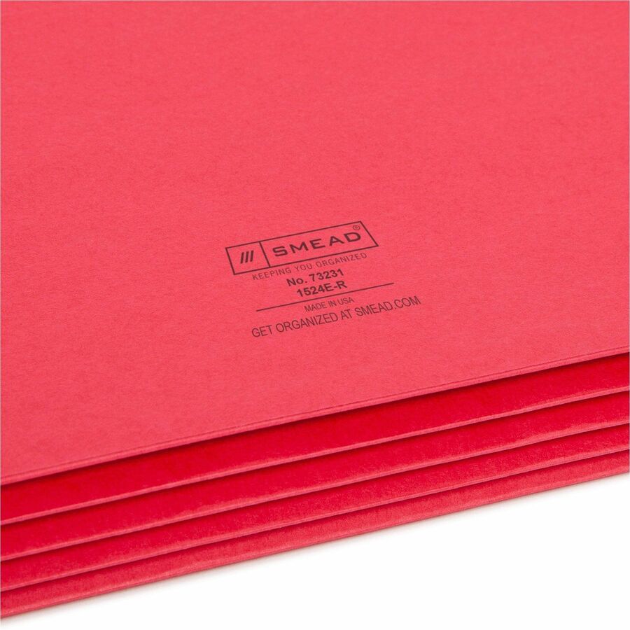 Colored File Pockets, 3.5" Expansion, Letter Size, Red