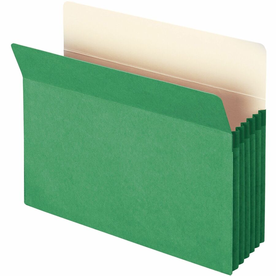 Colored File Pockets, 5.25" Expansion, Letter Size, Green
