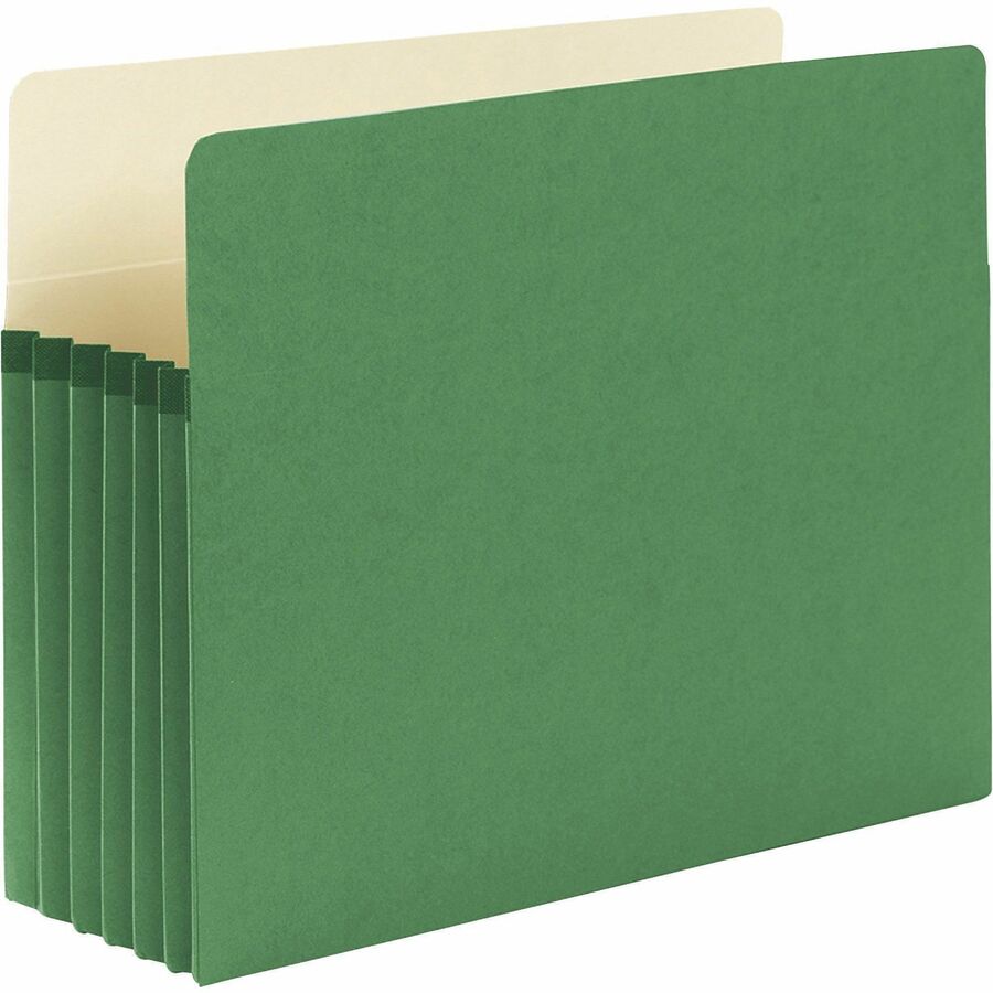 Colored File Pockets, 5.25" Expansion, Letter Size, Green