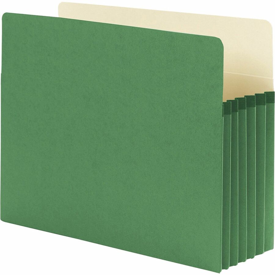 Colored File Pockets, 5.25" Expansion, Letter Size, Green