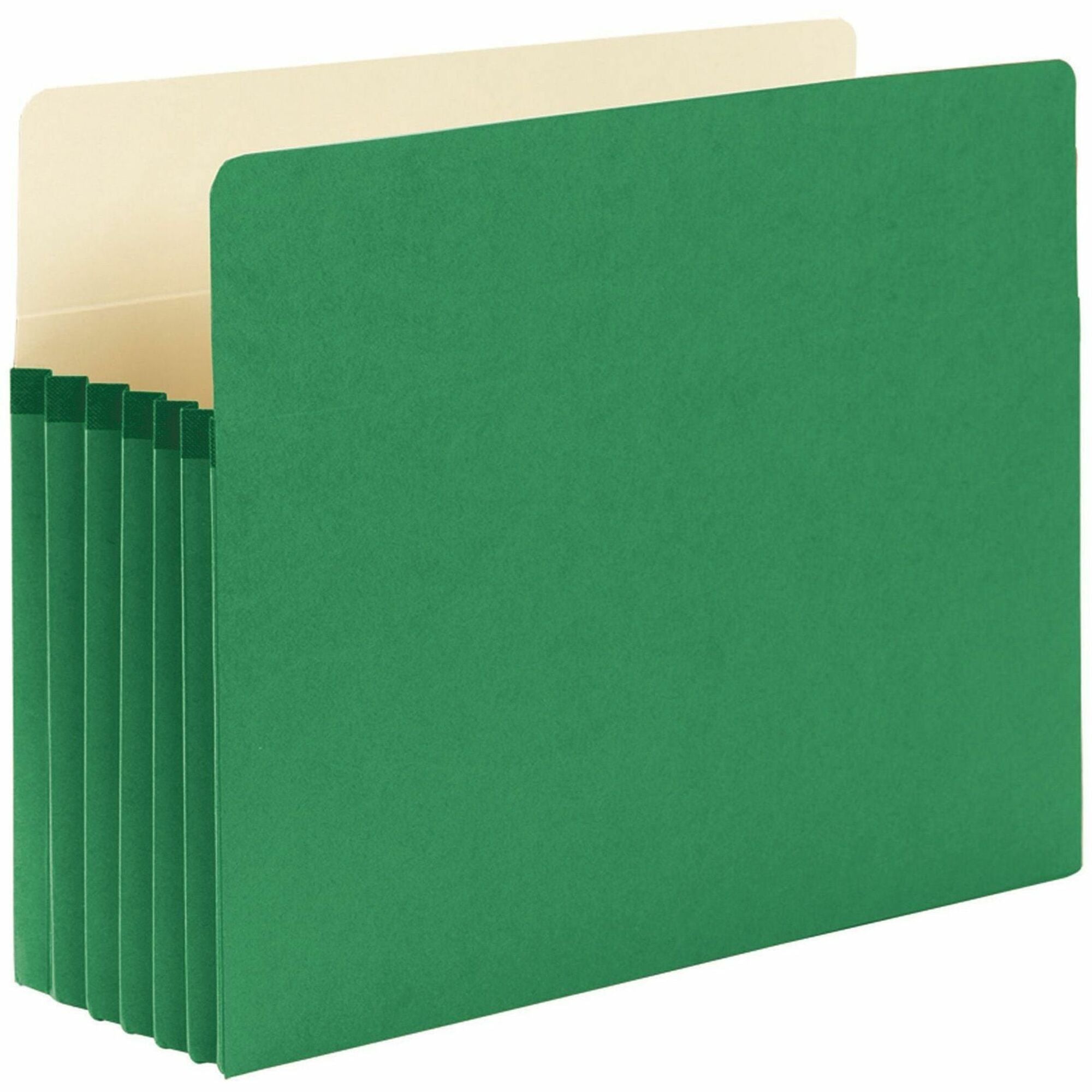 Colored File Pockets, 5.25" Expansion, Letter Size, Green