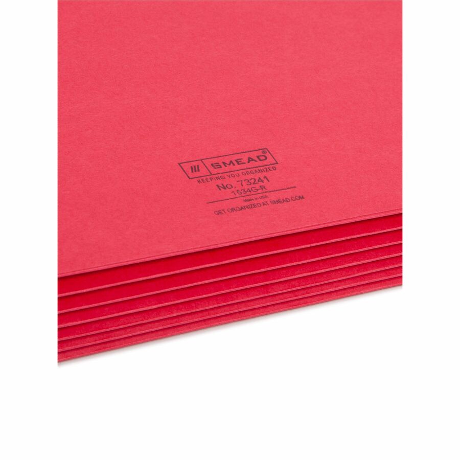 Colored File Pockets, 5.25" Expansion, Letter Size, Red