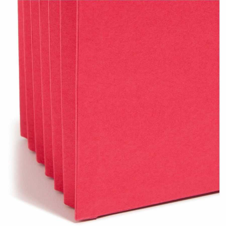 Colored File Pockets, 5.25" Expansion, Letter Size, Red