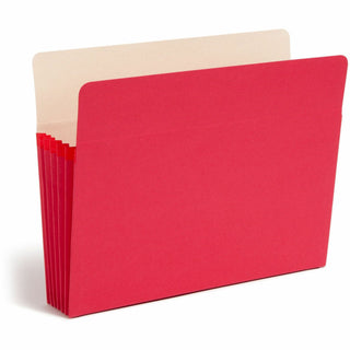 Colored File Pockets, 5.25" Expansion, Letter Size, Red