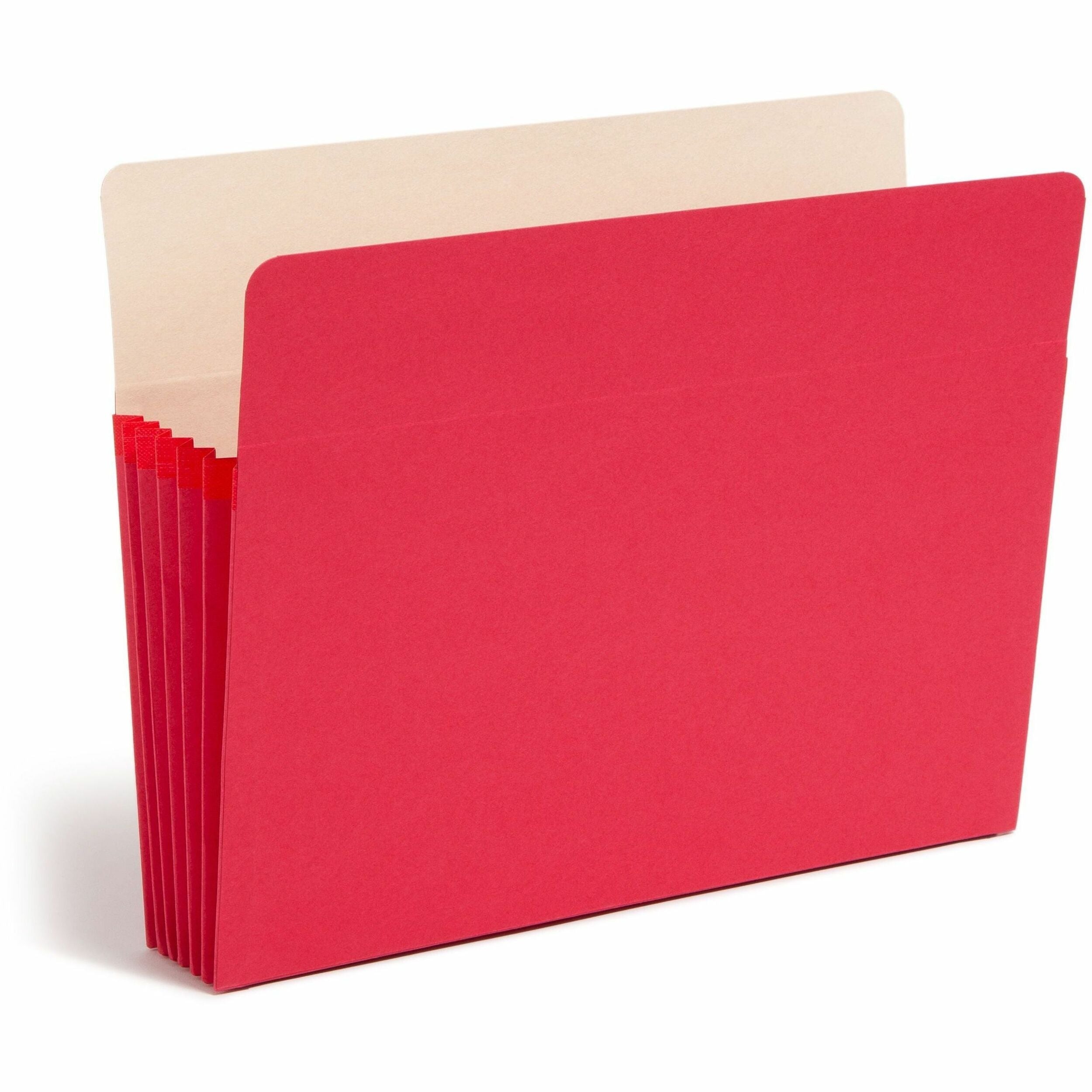 Colored File Pockets, 5.25" Expansion, Letter Size, Red