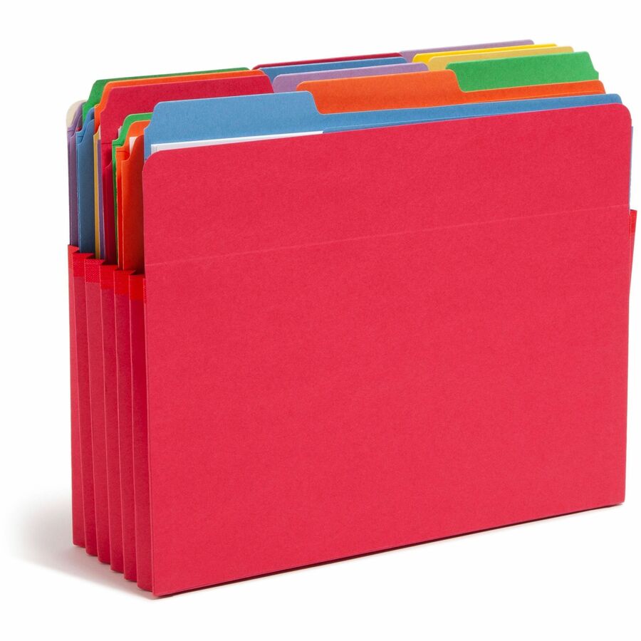 Colored File Pockets, 5.25" Expansion, Letter Size, Red