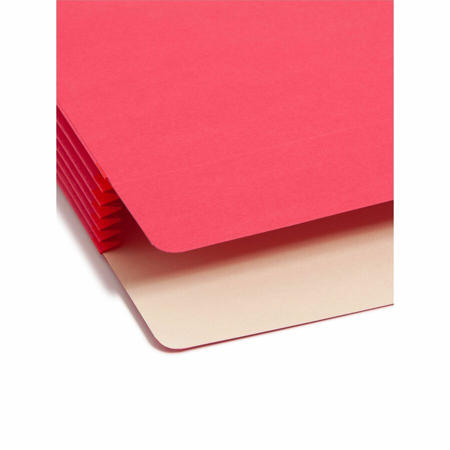 Colored File Pockets, 5.25" Expansion, Letter Size, Red