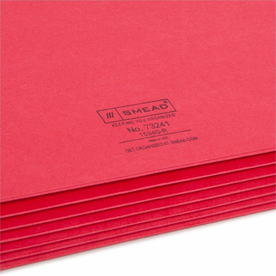 Colored File Pockets, 5.25" Expansion, Letter Size, Red
