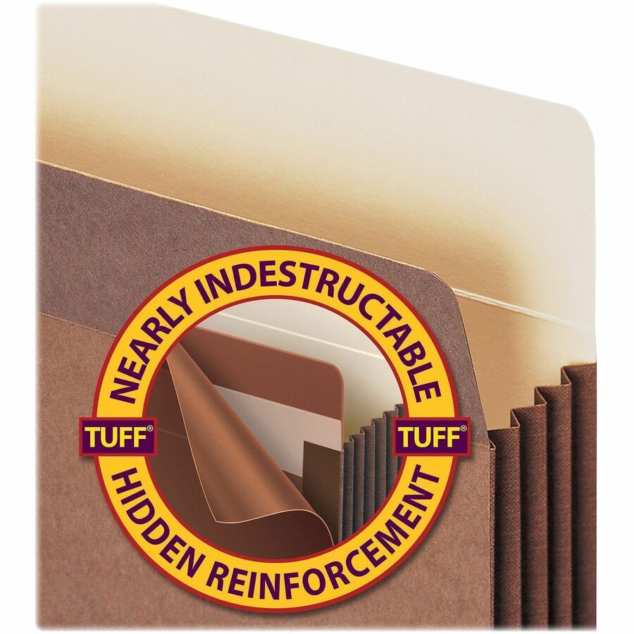 Redrope TUFF Pocket Drop-Front File Pockets with Fully Lined Gussets, 3.5" Expansion, Letter Size, Redrope, 10/Box