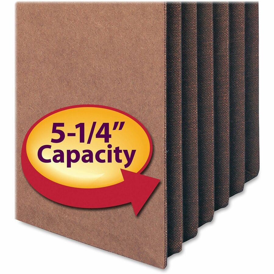 Redrope TUFF Pocket Drop-Front File Pockets with Fully Lined Gussets, 5.25" Expansion, Letter Size, Redrope, 10/Box