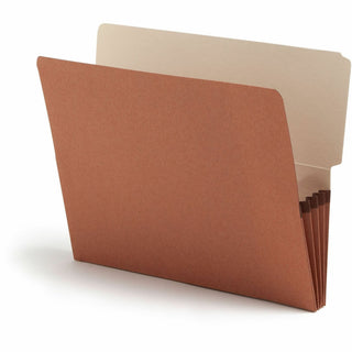 Redrope Drop-Front End Tab File Pockets, 3.5" Expansion, Letter Size, Redrope, 10/Box