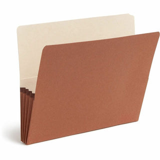 Redrope Drop-Front End Tab File Pockets, 3.5" Expansion, Letter Size, Redrope, 10/Box