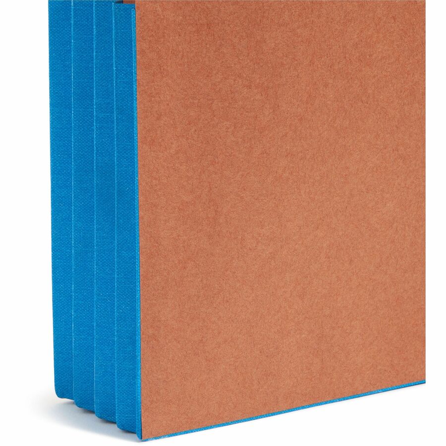 Redrope Drop-Front End Tab File Pockets, Fully Lined 6.5" High Gussets, 3.5" Expansion, Letter Size, Redrope/Blue, 10/Box