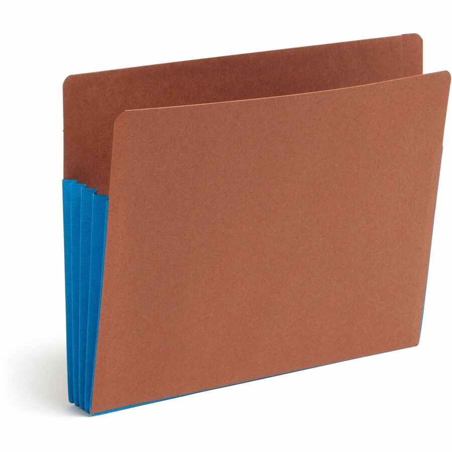 Redrope Drop-Front End Tab File Pockets, Fully Lined 6.5" High Gussets, 3.5" Expansion, Letter Size, Redrope/Blue, 10/Box