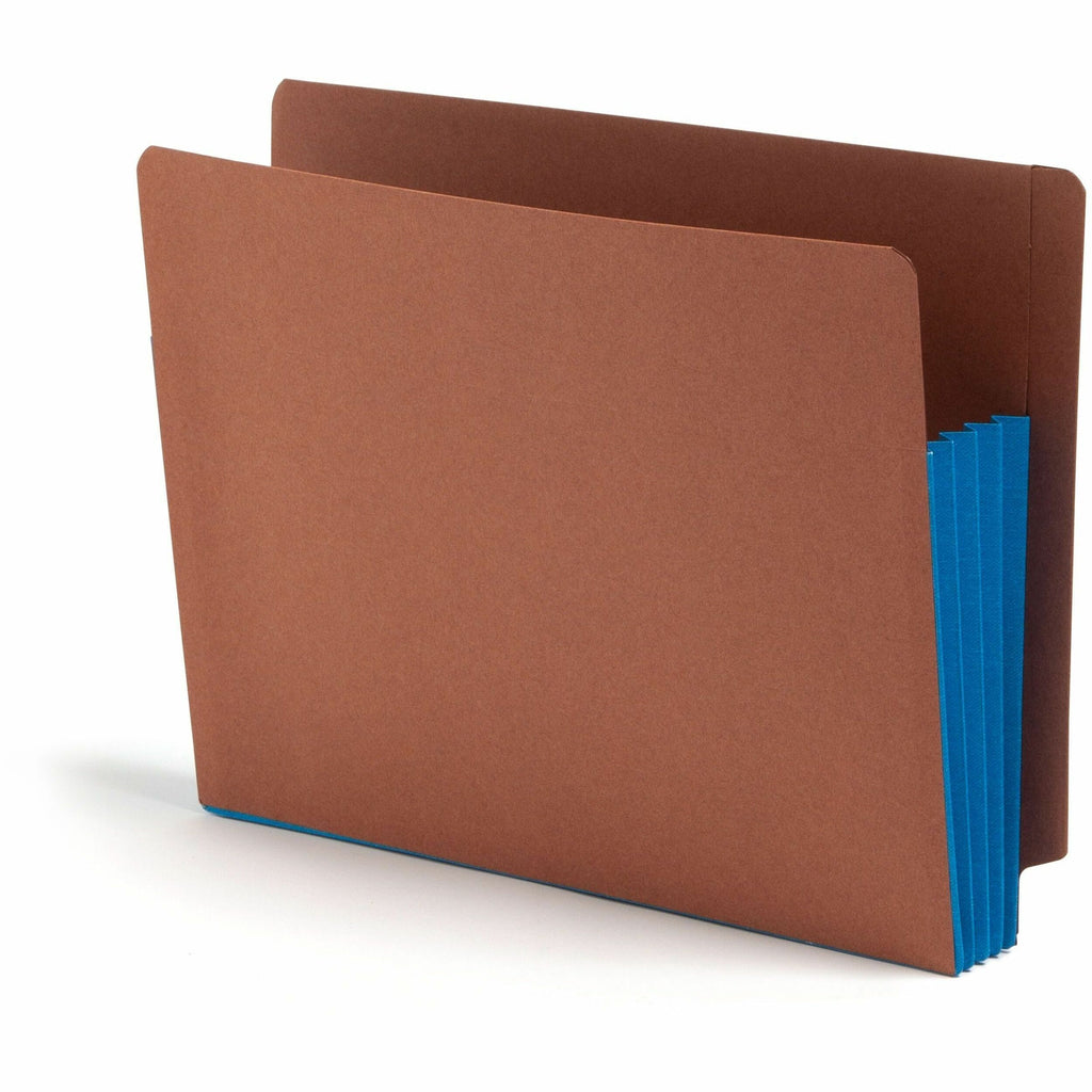 Redrope Drop-Front End Tab File Pockets, Fully Lined 6.5" High Gussets, 3.5" Expansion, Letter Size, Redrope/Blue, 10/Box
