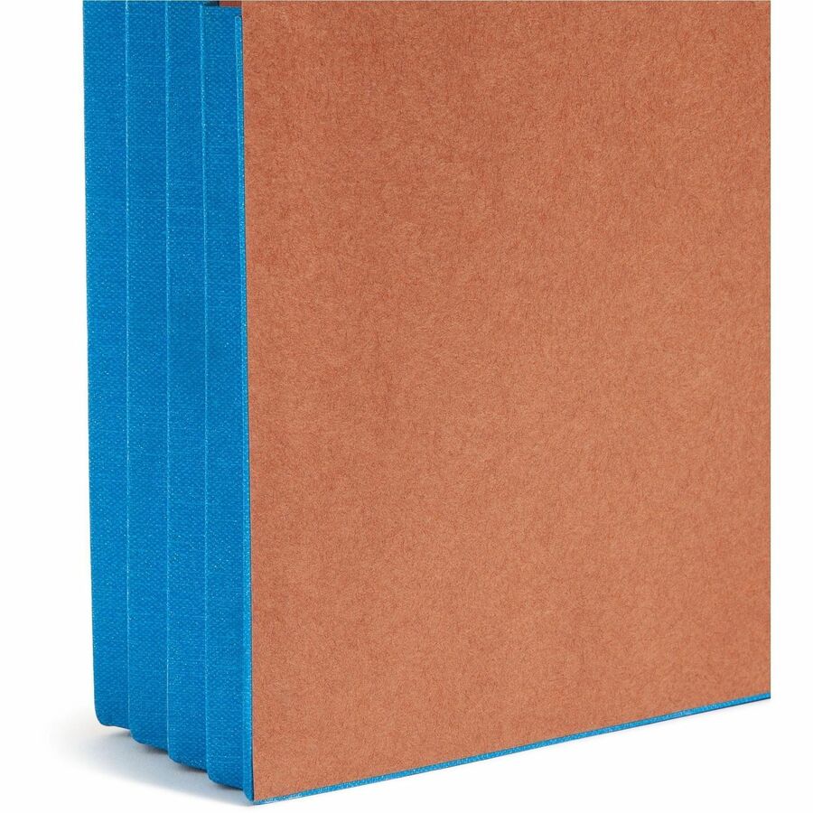Redrope Drop-Front End Tab File Pockets, Fully Lined 6.5" High Gussets, 3.5" Expansion, Letter Size, Redrope/Blue, 10/Box