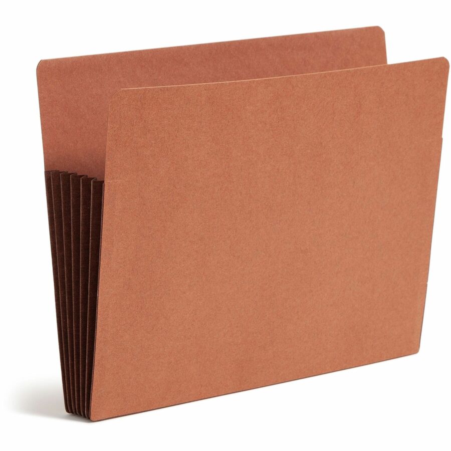 Redrope Drop-Front End Tab File Pockets, Fully Lined Colored Gussets, 5.25" Expansion, Letter Size, Redrope/Brown, 10/Box