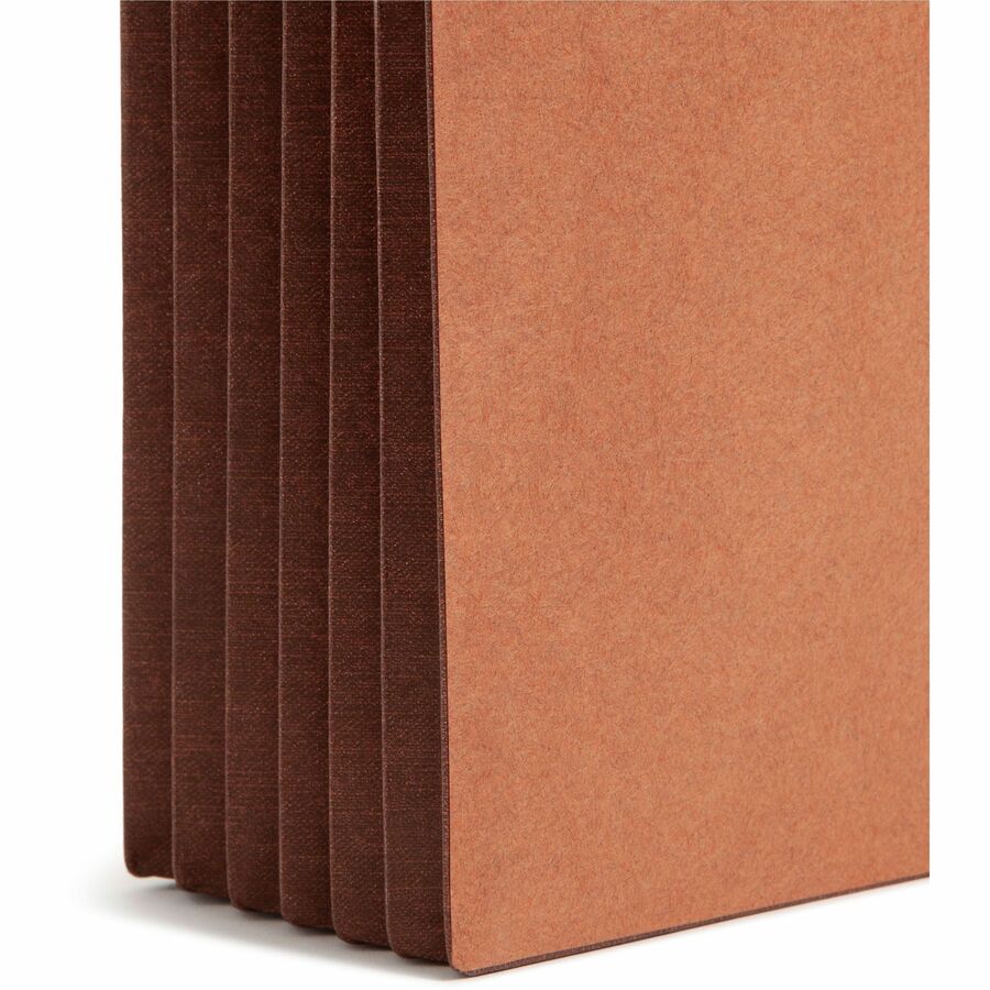 Redrope Drop-Front End Tab File Pockets, Fully Lined Colored Gussets, 5.25" Expansion, Letter Size, Redrope/Brown, 10/Box