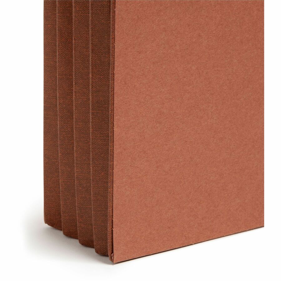 Heavy-Duty Redrope End Tab TUFF Pockets, 3.5" Expansion, Letter Size, Redrope, 10/Box