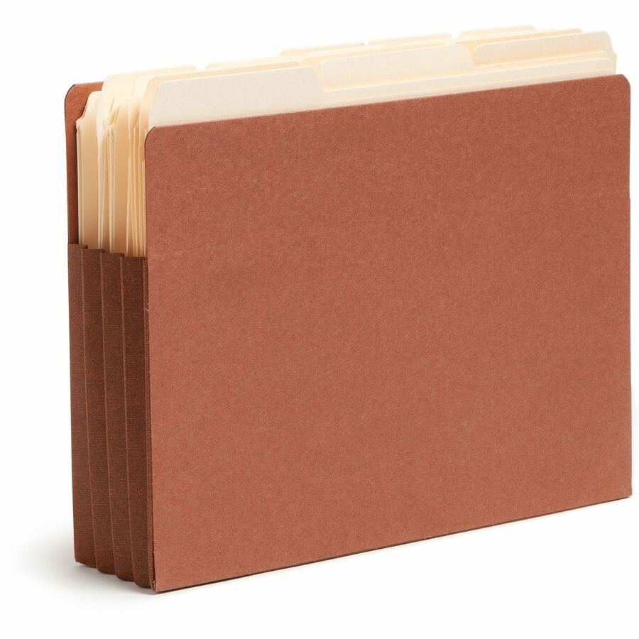 Heavy-Duty Redrope End Tab TUFF Pockets, 3.5" Expansion, Letter Size, Redrope, 10/Box